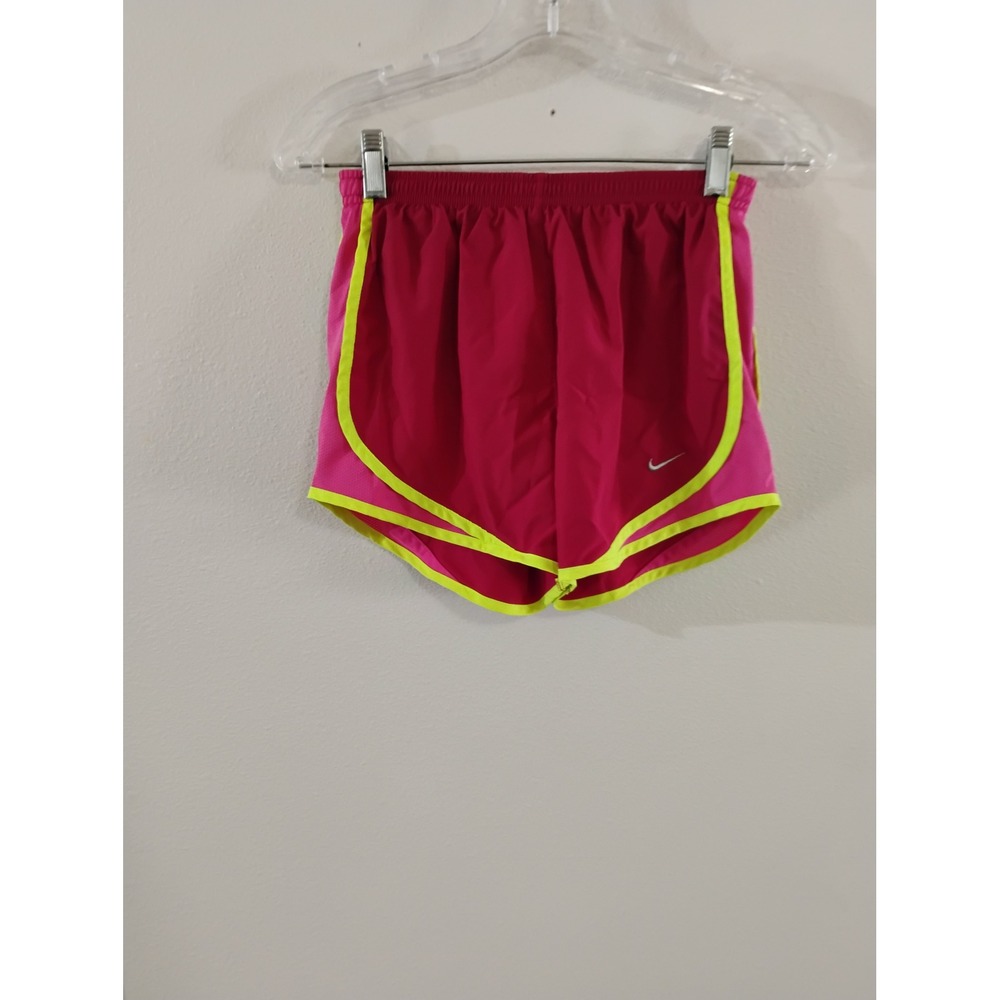 Nike Dri-FIT Tempo Running Shorts Pink Magenta Neon Yellow Volt Womens XS